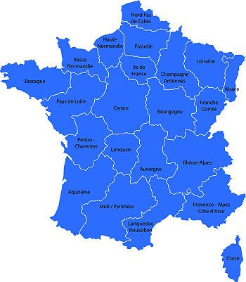 Landkarte von Frankreich