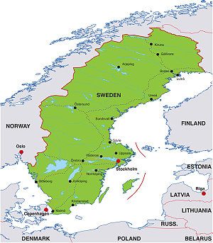 Karte von Schweden für den Schweden Urlaub