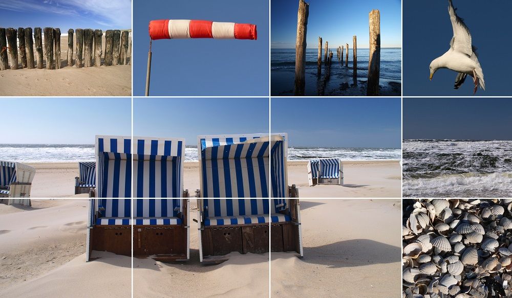 Collage: Nordsee Inseln