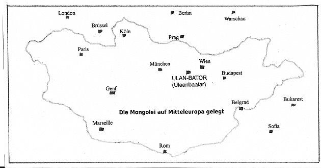Umrisskarte der Mongolei