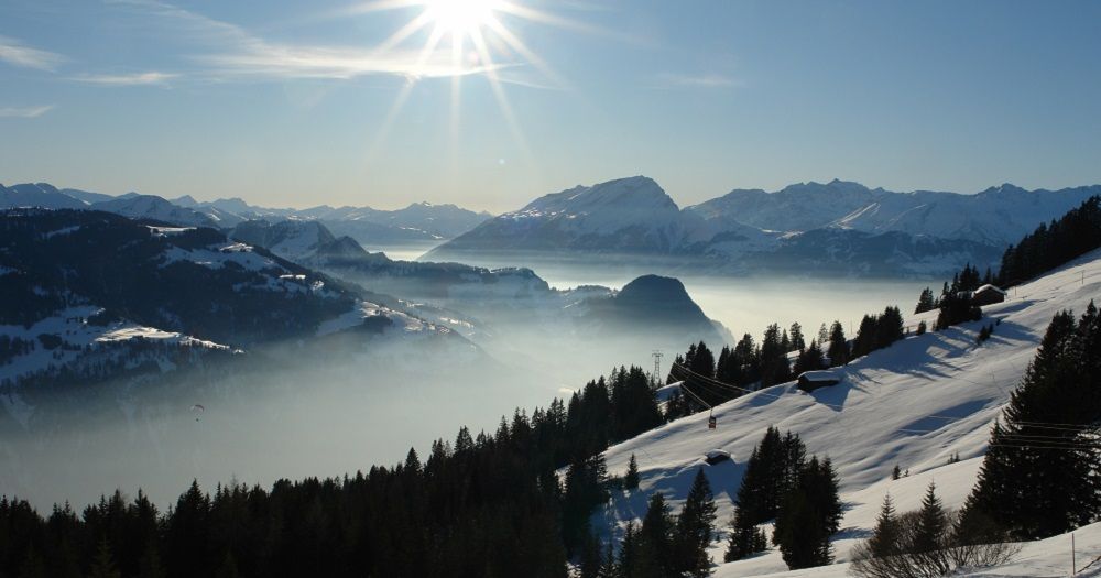 Skigebiet Davos im Winter